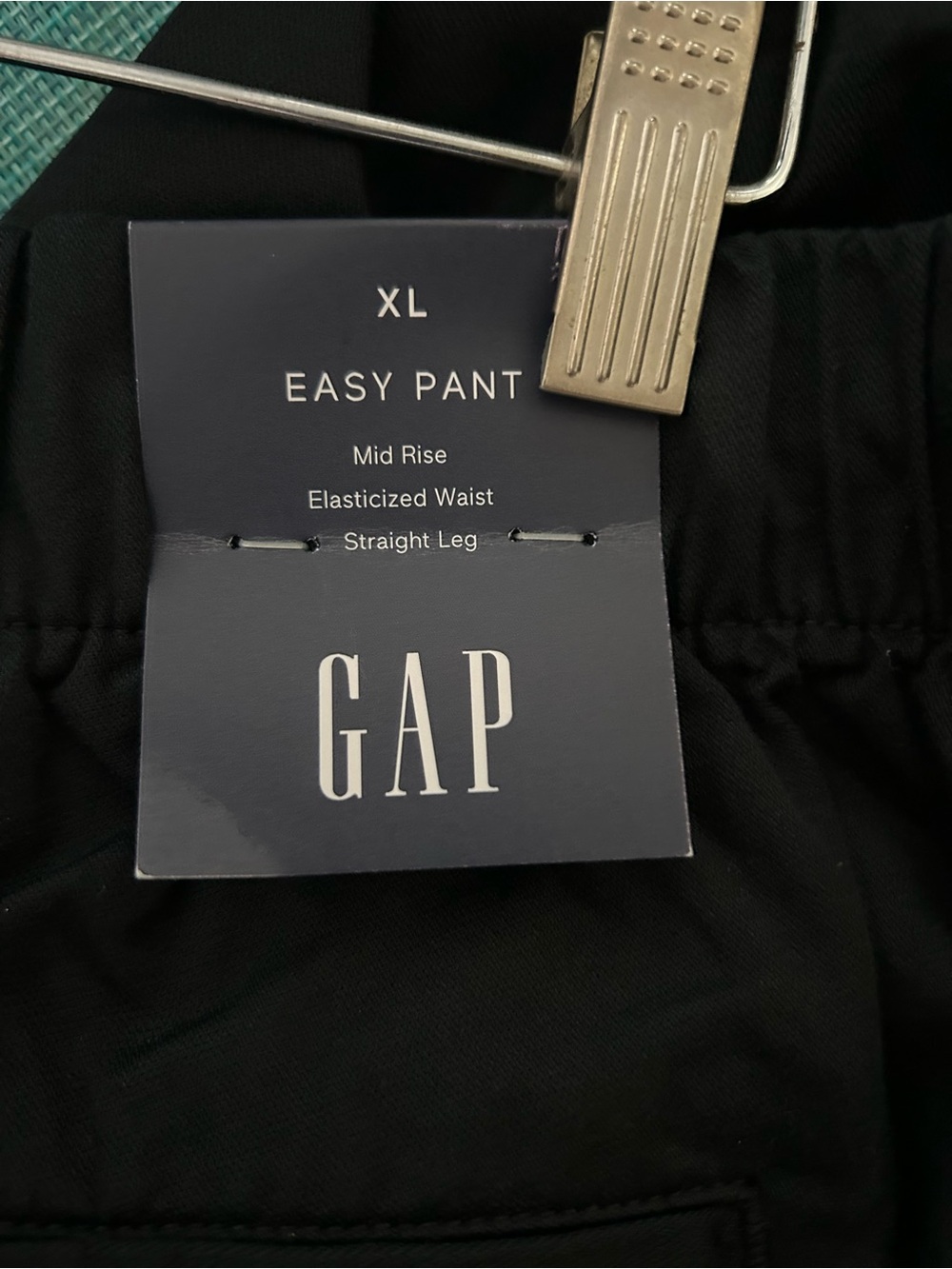 NWT GAP Women’s Black Mid Rise Twill Easy Pant Drawstring Waistband - Picture 6 of 12